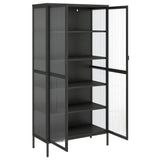 Highboard Black 85x40x180 cm Glass and Steel 353004