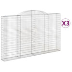 Arched Gabion Baskets 3 pcs 300x30x180/200 cm Galvanised Iron 3146594