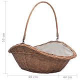 Firewood Basket with Handle 60x44x55 cm Natural Willow 286988
