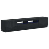 5 Piece LED TV Cabinet Black Engineered Wood 3416837