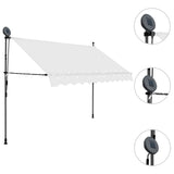 Manual Retractable Awning with LED 300 cm Cream 145873