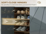 Narrow Shoe Storage Cabinet with Soft-Close Hinges and Adjustable Shelves for 15-20 Pairs of Shoes, T3398P554096