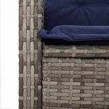 7 Piece Garden Dining Set with Cushions Grey Poly Rattan 3212447