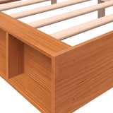 Bed Frame without Mattress Wax Brown 150x200 cm King Size Solid Wood Pine 844427