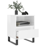 ZNTS Bedside Cabinet High Gloss White 40x35x50 cm Engineered Wood 830640