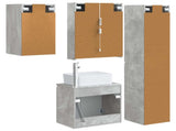 Bathroom Cabinet Set 5 pcs Concrete Grey 53 x 15.5 x 70 cm 3407330