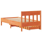 Bed Frame without Mattress Wax Brown 100x200 cm Solid Wood Pine 3301874