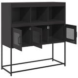 ZNTS Sideboard Black 100.5x39x107 cm Cold-rolled Steel 853416