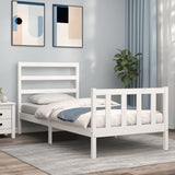 Bed Frame without Mattress White 90x190 cm Single Solid Wood Pine 3191872