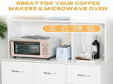 Kitchen Cupboard, 183cm Tall Storage Cabinet with Countertop, Sideboard with 3 Small Drawers, Flip T3398P423523