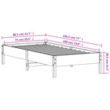 Bed Frame White Solid Pine Wood, Plywood Small Single Simple 842731