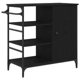 Kitchen Trolley Black Oak 87.5 x 39 x 84.5 cm Engineered Wood 871665