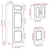 ZNTS 8 Piece Kitchen Cabinet Set Kalmar Concrete Grey Engineered Wood 3314795