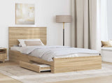 Bed Frame with Headboard Sonoma Oak 90 x 200 cm Engineered Wood 3411352