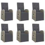 7 Piece Garden Dining Set Grey Poly Rattan&Solid Wood Acacia 3157630