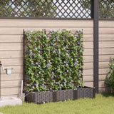 Garden Planter 3 pcs Brown 120 x 40 x 126 cm PP 42002829