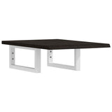 Basin Shelf Wall Mounted Steel and Solid Wood Oak 3302576