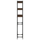 Washing Machine Shelf Brown Oak 67x25x163 cm Engineered Wood 838982