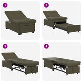 Sofa Bed Army Green 194 x 67 x 82 cm Huahua Fabric 42008606