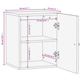 Bathroom Wall Cabinet Black 38x33x48 cm Solid Wood Mango 356839