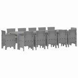 Garden Dining Set 13 pcs Light grey Poly rattan 3378628