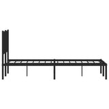 Metal Bed Frame without Mattress with Headboard Black 140x190cm 374437