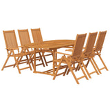 7 Piece Outdoor Dining Set Solid Acacia Wood 150-200 cm 41814