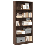 Bookcase Brown Oak 80x24x176 cm Engineered Wood 857859