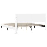 Bed Frame with LED Strip Lights White 180 x 200 cm Faux Leather 42028042