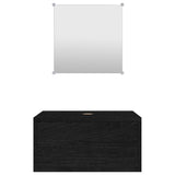 ZNTS 2 Piece Bathroom Furniture Set Black Engineered Wood 242557