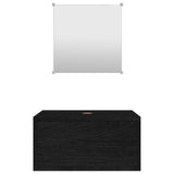 2 Piece Bathroom Furniture Set Black Engineered Wood 242557