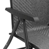 Folding Garden Chairs 8 pcs Grey Poly Rattan 3270613