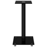 Speaker Stands 2 pcs Black Tempered Glass 1 Pillar Design 51808