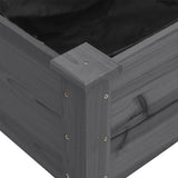 Planter with Liner Grey 71x37x76 cm Solid Wood Fir 364232