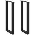 ZNTS Coffee Table Legs U-Shaped 2 pcs Black 40x cm Steel 4013228