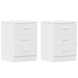 Bedside Cabinets 2 pcs White 38x35x56 cm Engineered Wood 800451