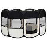 Foldable Dog Playpen with Carrying Bag Black 145x145x61 cm 171008