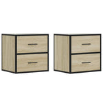 ZNTS Wall-mounted Bedside Cabinets 2 pcs Sonoma Oak 40x31x39.5 cm 848727