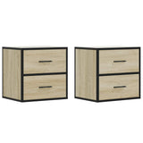 ZNTS Wall-mounted Bedside Cabinets 2 pcs Sonoma Oak 40x31x39.5 cm 848727