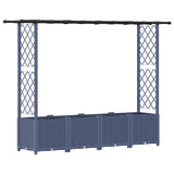Raised Bed with Trellis and Roof Grey 203 x 40 x 138 cm PP 42032568