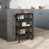Kitchen Trolley Black 53x20x76 cm Engineered Wood 842351