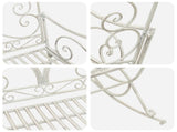 Garden Bench Antique White Steel 42038699