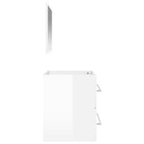 Bathroom Cabinet with Mirror High Gloss White Engineered Wood 833883