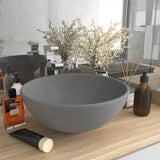146971 Luxury Bathroom Basin Round Matt Light Grey 32,5x14 cm Ceramic