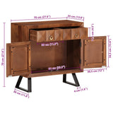 Drawer Cabinet Honey Brown 70x35x70 cm Solid Wood Acacia 358185