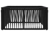 Garden Table Black 55 x 55 x 37 cm PE Rattan and Glass 42035133