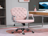 Office Chair, Swivel Desk Chair, Velvet Vanity Chair with Adjustable Height and Rolling Wheels for T3398P328192