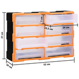149599 Multi-drawer Organiser with 8 Big Drawers 52x16x37 cm