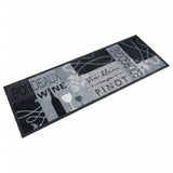 Kitchen Rug Washable Wine Grey 60x180 cm Velvet 4005600