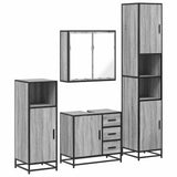 4 Piece Bathroom Furniture Set Grey Sonoma Engineered Wood 3301198